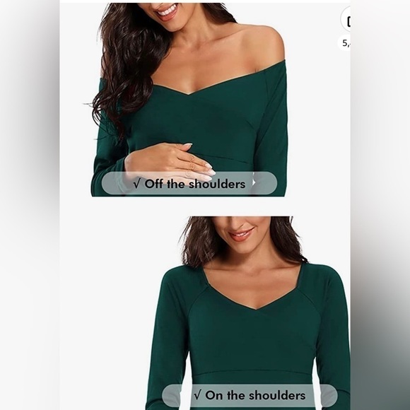 WOMEN'S Off Shoulder Maternity Dress size medium - Picture 2 of 7